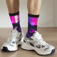 thumbnail image 6 of Cauagu Neon Toy Cat Reflections Print Crew Socks for Women and Men,Adult Athletic Running Socks 1-Pair Sports Socks Work Gear Socks with Moisture Wicking, 6 of 6