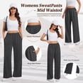 thumbnail image 4 of SWQZVT Women's Wide Leg Sweatpants, High Waisted Straight Leg Joggers with Pockets, Casual Drawstring Elastic Waist Lounge Pants, 4 of 8