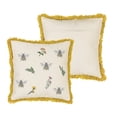 thumbnail image 1 of 18" x 18" Square Embroidered Bumble Bee & Floral Pillow, 1 of 5