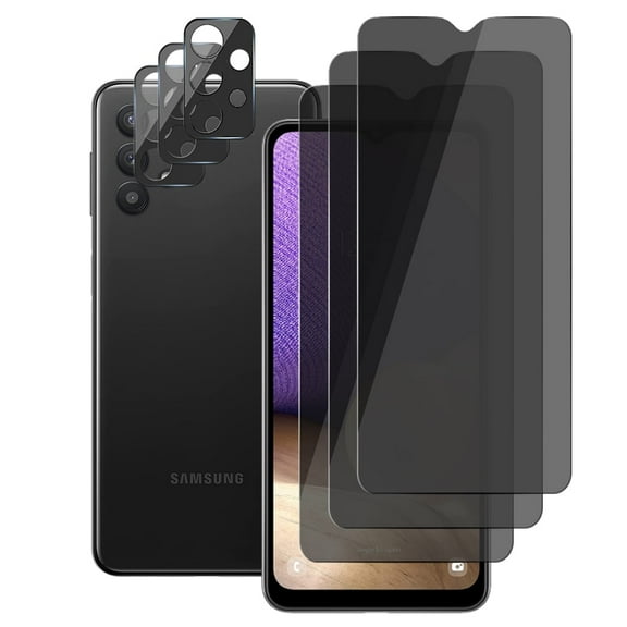 UZWZW (3 3) for Samsung Galaxy A32 5G Privacy Screen Protector Tempered Glass with Camera Lens Protector