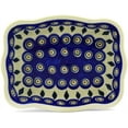 thumbnail image 2 of Polmedia Peacock Rectangular Non-Stick Polish Pottery Baker, 2 of 6