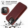 thumbnail image 2 of Merlin Leather Flip Wallet Case Card Holder Phone Back Cover for iPhone 13 Pro Max (Brown), 2 of 9