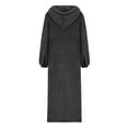 thumbnail image 4 of Jgppe Womens Fleece Long Dress Hooded Warm Fuzzy Plus Size Long Dress Nightgown with Pockets Homewear, 4 of 5