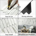 thumbnail image 4 of Glossy Carrara White Backsplash Tile Peel and Stick, 12.8 x 12.8 Inch 10 Sheets Long Hexagon PVC Self Adhesive Mosaic Wall Tiles Stick on Backsplash for Kitchen and Bathroom, 4 of 12