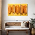thumbnail image 3 of Elephant Stock Hot Dogs Wall Art - Horizontal Multi Panel Canvas - Cafe & Restaurant Wall Decor - Food And Drink Multi Panel - Orange And Yellow Decor - 45" x 28", 3 of 8