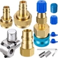 thumbnail image 1 of Valve de Conversion A/C avec Bouchon Anti-Poussière Convertit R12 en R134a Adapté au Port Latéral Bas de 7/16 Pouces BPV-31 Adaptateur de Robinet de Perçage de Balle R1234YF à R134a, 1 of 7