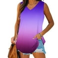 thumbnail image 2 of Ichuanyi Tank Tops for Women 2026 Summer Gradient Printed Top Shirts Casual Loose Fit V-Neck Sleeveless Tshirt Blouse, 2 of 8