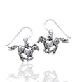 thumbnail image 2 of Small Running Horse Sterling Silver Dangling Hook Earrings, 2 of 3