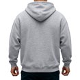thumbnail image 3 of Rexolia Mens Oversized Zip Up Hoodie Brushed Fleece Heavyweight Full Zip Sweatshirt with Pockets Fall Winte Light Gray S, 3 of 3