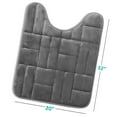 thumbnail image 2 of Clara Clark Bathroom Rugs, Velvet Memory Foam Bath Mat, Ultra Soft Non Slip and Absorbent - Tiled - Contour - Gray, 2 of 6