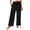 Black, variant on Arlun Summer Beach Linen Pants Women Lightweight Breathable Solid Color Leisure Trousers with Leg Split Tie Design Ladies Loose Comfort Front Pleated Holiday Bottoms White XL