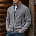 thumbnail image 7 of Gamivast Mens Cardigan Sweater Full Zip Knit Casual Stand Collar Jacket Fall Winter Warm Outerwear Ribbed Knitwear Coat with Pockets, 7 of 7
