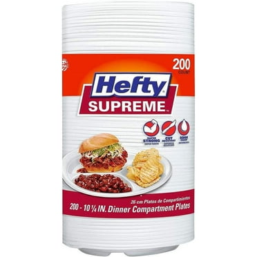 Birsppy Hefty Supreme 3-Section Foam Plate 200 Count 2 Pack