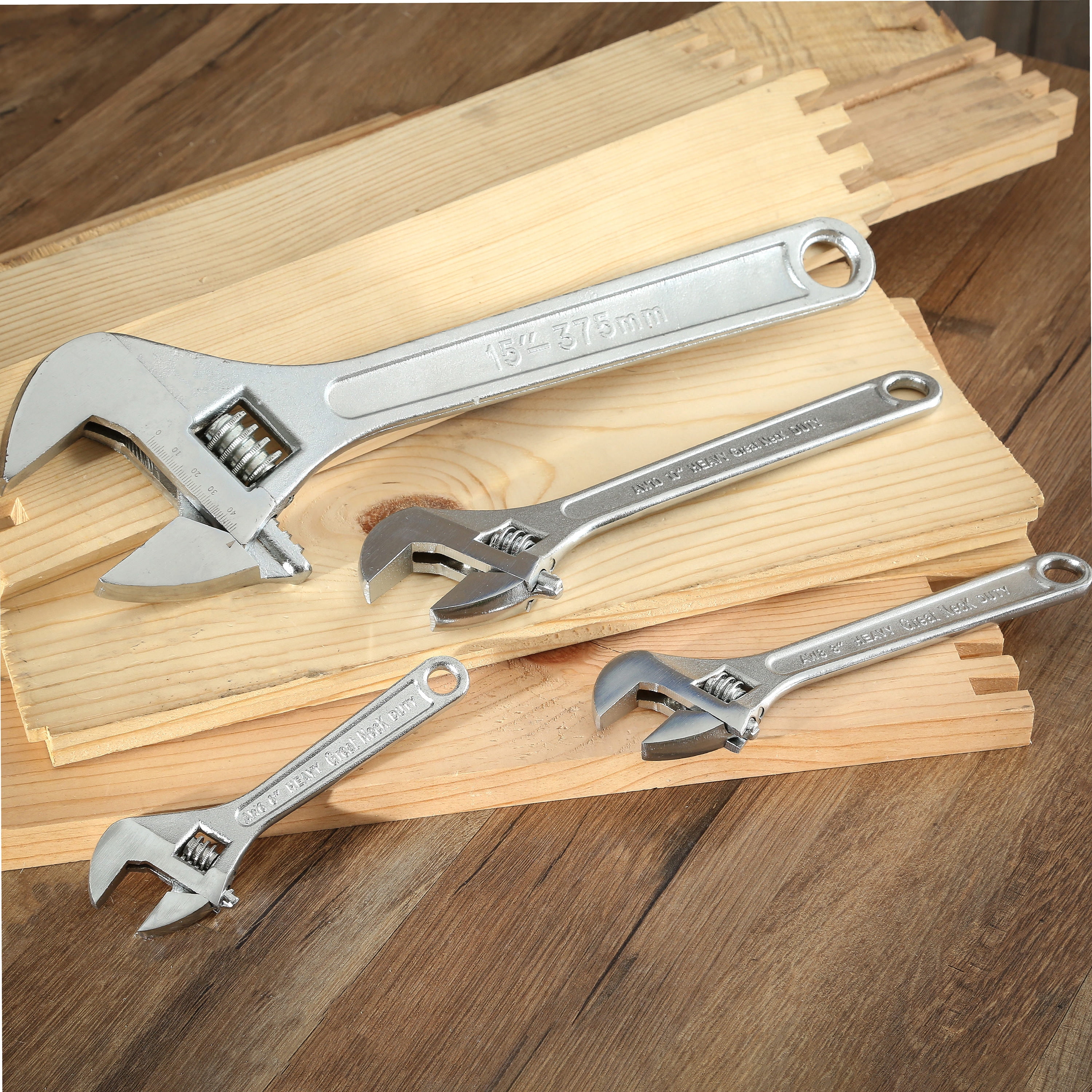 GreatNeck Adjustable Wrench, Drop Forged Steel, 15 inch