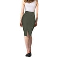 thumbnail image 5 of H&C Women Premium Nylon Ponte Stretch Office Pencil Skirt High Waist Made in The USA Below Knee, 5 of 5