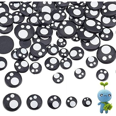 100Pcs Kawaii Eyes Cabochons Craft Eyes Tiles Flat Round Eyes Black Animal Eyes Resin Felt Eyes
