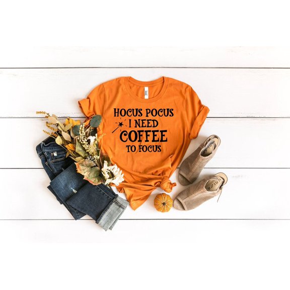 Velto Hocus Pocus I need Coffee to Focus Happy Holiday Shirt , Teacher Happy Holiday Shirt , Womens Fall Shirt,Fall Shirt For Women,Womens Happy Holiday Shirt All Size S-5XL