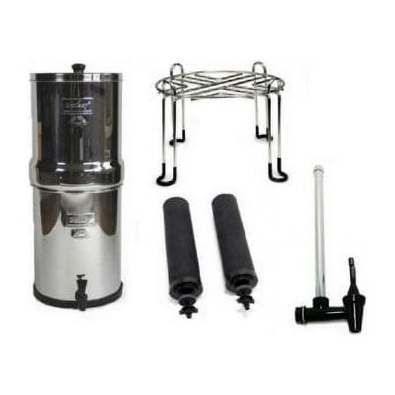 Travel Berkey Purifier with 2 Black Filters,Spigot & Wirestand Accessory