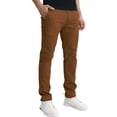 thumbnail image 2 of Pantalones casuales que combinan con la parte delantera plana y delgada para hombre, color marrón, 2 of 6