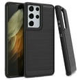 thumbnail image 1 of Kaleidio Case For Samsung Galaxy S21 Ultra 5G (6.8") [Metallic Armor] Lightweight Hybrid [Shockproof] 2-Piece Carbon Fiber Accent Cover [Black/Black], 1 of 2