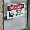 thumbnail image 4 of (2 Pack) Quarry Face Stay Away OSHA Danger Sign 24 Inch X 18 Inch Vinyl Label Decal Sticker Weather Resistant, UV Protected for Workplace, Business, and Construction Site, Made in the, 4 of 7