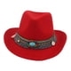 thumbnail image 3 of Sombrero Vaquero Jinwen Fedora Unisex Adulto Rojo, 3 of 8