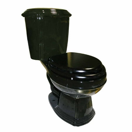 - Black Elegant Dual Flush Two-Piece Round Front Toilet