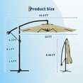 thumbnail image 4 of Garvee 10 feet Offset Hanging Patio Umbrella, 8 Ribs, Beige, 4 of 7