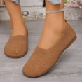thumbnail image 4 of Xfvqtps Womens Cut out Loafers Faux Suede Round Toe Soft Sole Breathable Slip on Flat Shoes Casual Wear Brown, 4 of 9