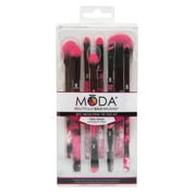 Moda Brush Neon Pink Tie Dye 8pc Makeup Brush Kit