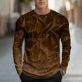 thumbnail image 2 of Mens Long Sleeve Tshirts Classic Fit Tie-dye Gradient Color Fall Spring Casual Tee Shirt Crew Neck Base Layer Tops (L, Brown A), 2 of 5