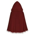 thumbnail image 5 of THDHVS shawl wraps for women,Poncho Shawl,Unisex Christmas Cape with Lace Trim Velvet Fabric and Attached Hood for All Ages Short Cloak Features Ruffle Detail for Holiday Celebrations, 5 of 5