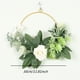 thumbnail image 3 of Hortensia artificial Corona de camelia rosa | 40cm de diámetro | Flores de seda hojas verdes | Decoración de pared para colgar puerta de resorte hecha a mano | Chimenea de la sala de estar de la, 3 of 8