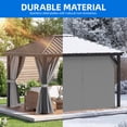 thumbnail image 5 of Dextrus 10x12FT Hardtop Gazebo with Nettings&Curtains,Outdoor Galvanized Steel Hardtop for Patio, Backyard, Deck, and Lawns -Grey, 5 of 10