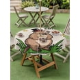 thumbnail image 4 of Outdoor Tablecloth with Umbrella Hole for Patio/Picnic/Party/Camping, Groundhog Day Waterproof Table Cloth Round Cover Washable, Rustic Spring Botanical Star Yellow (Dia 54"), 4 of 8