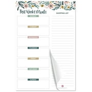 bloom daily planners, Meal Planning Pad with Magnets, Garden Blooms, 6" x 9"