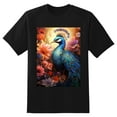 thumbnail image 2 of Plus Size Shirt for Women Black Tops for Women Short Sleeves Shirt for Women Peacocks T Shirt Crewneck Shirt for Women XL, 2 of 5