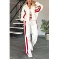 thumbnail image 1 of Autumn Striped Zipper Top Coat Casual Sportswear for Women, 1 of 4
