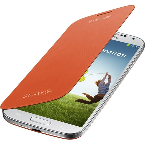 Samsung Galaxy S4 Flip Cover Folio Case (Orange)