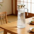 thumbnail image 6 of Striped Plastic Water Pitcher with Stainless Steel Lid – BPA-Free Cold Carafe for Iced Tea, Juice & Lemonade – Modern Clear Jug for Kitchen & Party,S, 6 of 6