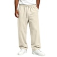 thumbnail image 2 of Men's Baggy Sweatpants Wide Leg Athletic Sweat Pants Elastic Drawstring Waist Open Bottom Joggers with Pockets, 3XL, 2 of 7