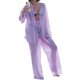 thumbnail image 1 of VISgogo, 2 uds., ropa de playa de tul para mujer, cárdigan de manga larga transparente de Color sólido + conjunto de pareo de pantalones largos para mujer, S/M/L VISgogo  moda, 1 of 9