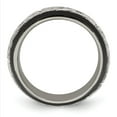 thumbnail image 2 of Two-Tone Titanium Silver Ring Band Wedding Silver Tone, 2 of 6