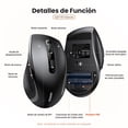 thumbnail image 3 of Mouse Inalámbrico UGREEN Negro Ergonómico con DPI Ajustable para PC y Portátil, 3 of 9