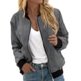 thumbnail image 1 of Duoif Veste Femme, Veste Décontractée Imprimée à la Mode pour Femmes, Cardigan à Fermeture Éclair, Gris TTG, 1 of 5