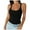 Black, variant on Krdevn Women's Ribbed Tank Top Spaghetti Strap Scoop Neck Slim Fit Cotton Cami Sleeveless Basic Layering Shirt,Color: Khaki Size: XL