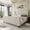 Cream, variant on Homhougo 51" Tall Queen Size Bed Frame with Deep Button Tufted Wingback Headboard and Footboard, Velvet Upholstered Platform Bed Frame, No Box Spring Needed, Easy Assemble, Cream