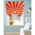 thumbnail image 2 of Yellow Red Boho Tie Up Curtains for Window, Thermal Insulated Balloon Shade Adjustable Rod Pocket Curtains Valance Panels for Kitchen Bathroom Cafe 52 x 63 Farmhouse Gradient Abstract Tie Dye Art, 2 of 6