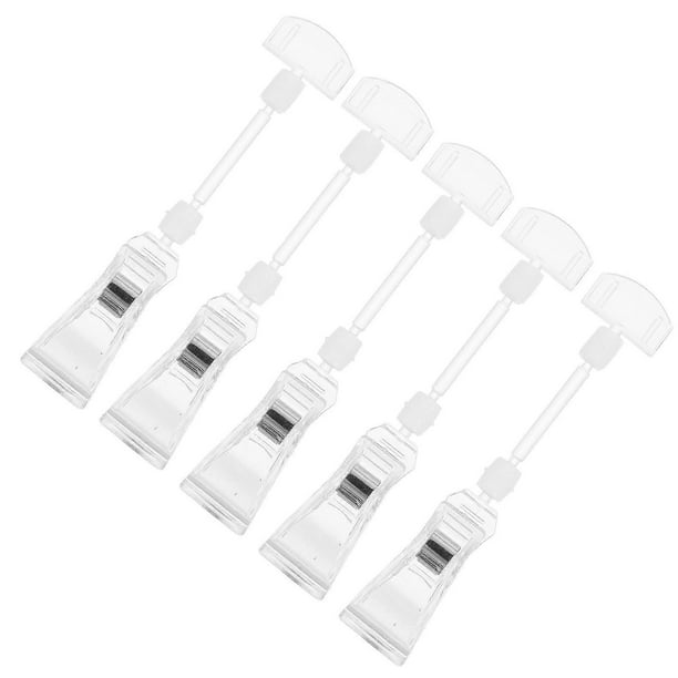 Price Tag Clip 5Pcs Transparent Advertising Display Clips Great For Shop Use Easy To Operate Generous Design Acrylic Material