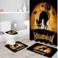 thumbnail image 3 of FMSHPON Halloween 4 Piece Bathroom Set Shower Curtain Bath Rug Contour Mat and Toilet Lid Cover, 3 of 8